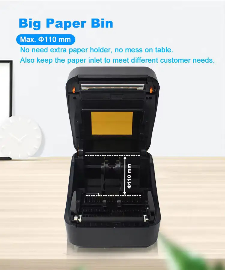 Zywell Label printer 118mm 152mm/s 1D 2D QR code USB+Bluetooth ZY-4600