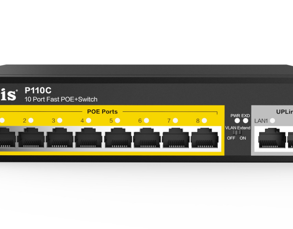 Netis Switch PoE 8×10/100 2RJ45×10/100Mbps Uplink Ports black