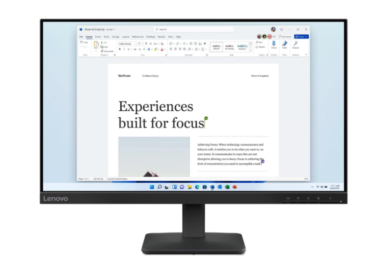 Lenovo Monitor L24-4e 23.8'' FHD(1920x1080) IPS AG 100Hz 1300:1 250cd/m 4ms 16.7M 178/178(H/V) 1xHDMI 1.4 1xVGA Raven Black 68C2KAC1EU