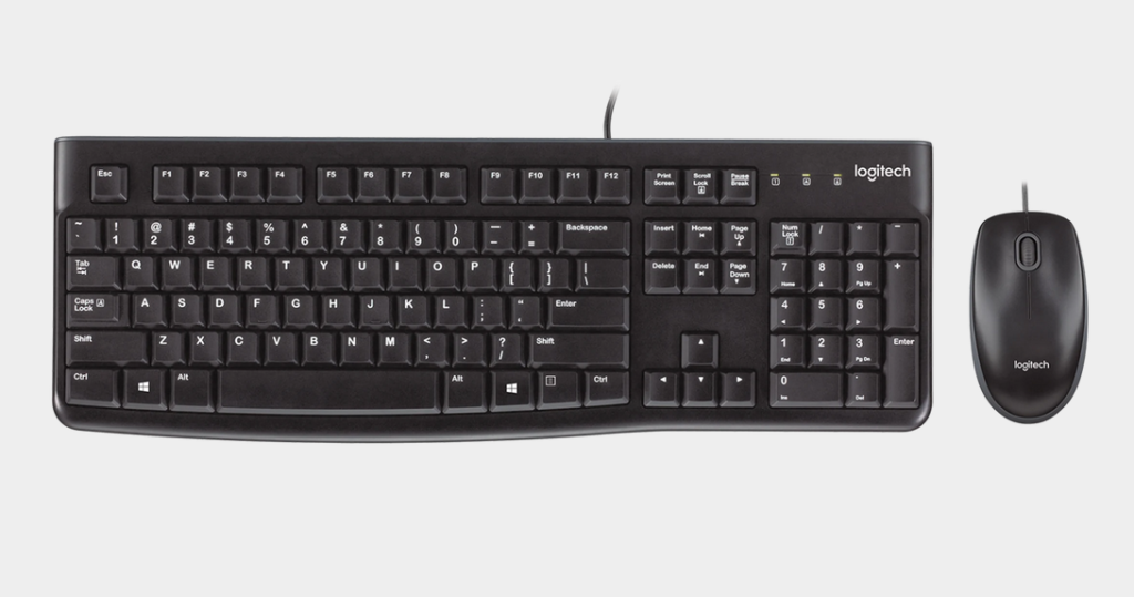 Logitech Desktop MK120 Corded Keyboard and Mouse Combo