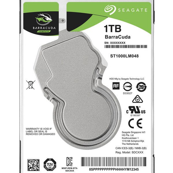 Seagate BarraCuda 1 TB Internal Hard Drive HDD – 3.5 Inch SATA 6 Gb/s 7200 RPM 64 MB ST1000LM048