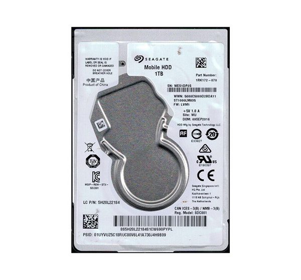 2.5" 1TB Seagate ST1000LM035 5400RPM 128MB Cache ST1000LM035